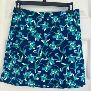 Draper James Blue and Green Floral Mini Skirt